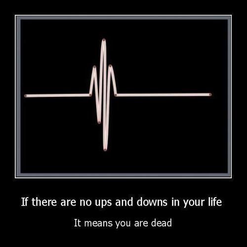 ECG heartbeat - If there are no ups and downs in your life, it means you are dead